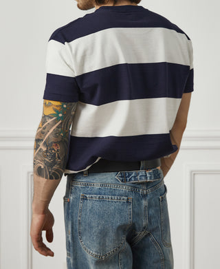 Lot 104 Heavyweight Wide Border T-Shirt - Navy/White