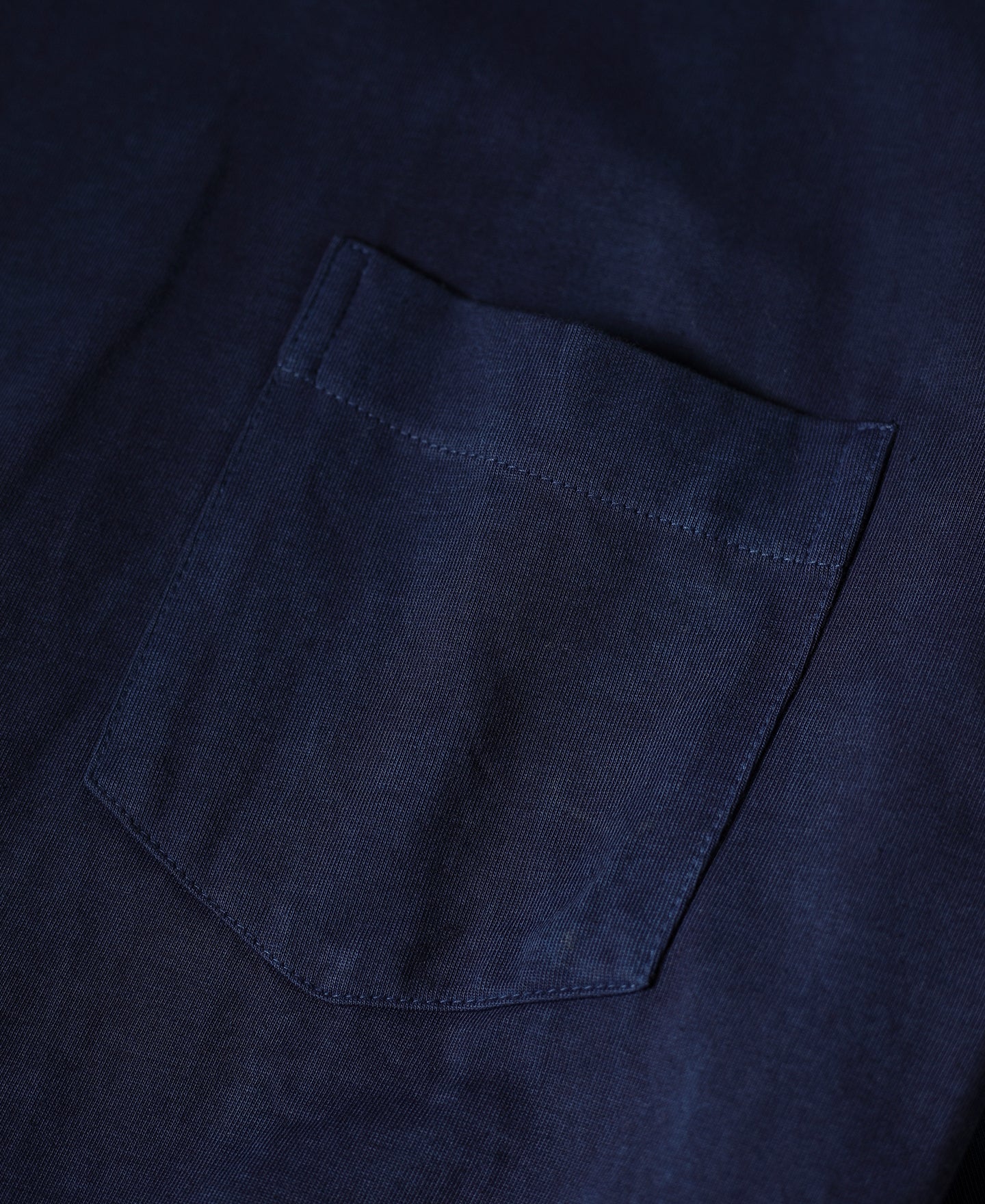 Indigo-Dyed Cotton-Jersey Long Sleeve Pocket T-Shirt | Olderbest