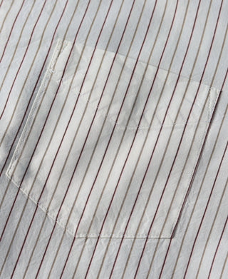 Two-Tone Fine Stripe Band Collar Shirt