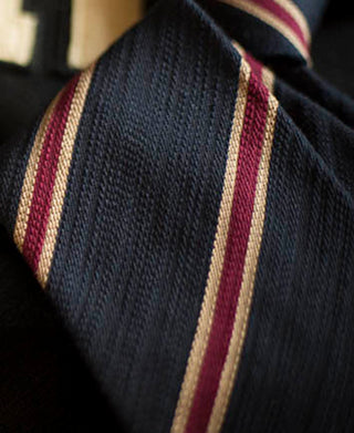 Striped Regimental Tie - Navy/Burgundy