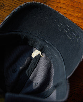 Embroidered Corduroy Baseball Cap - Navy