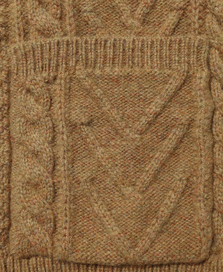 Cable Knit Shawl Collar Cardigan - Ginger