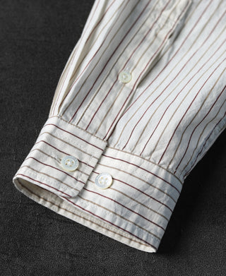 Two-Tone Fine Stripe Band Collar Shirt