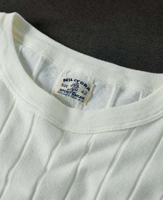 Lot 105 Drop Needle Ribbed Pocket T-Shirt - Ivory