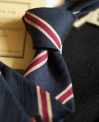 Striped Regimental Tie - Navy/Burgundy