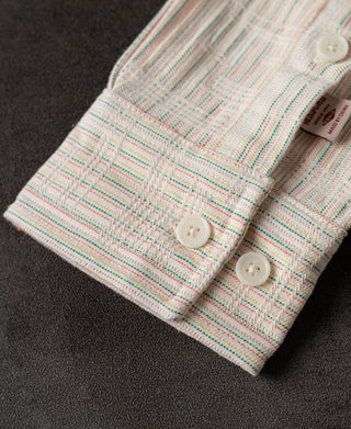 Textured Striped Pocket Button-Down Shirt