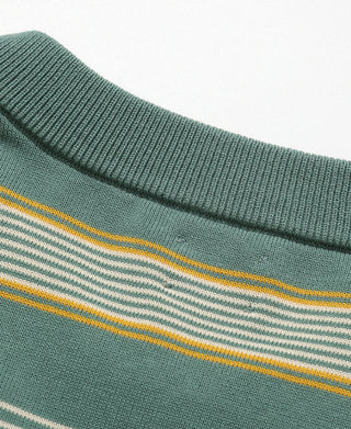 1950s Ribbed Striped Knit T-Shirt - Green