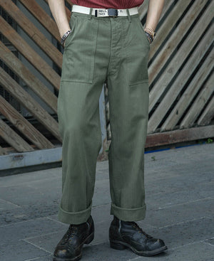 1947 1st 838A OD7 Herringbone Twill Fatigue Utility Pants | Olderbest