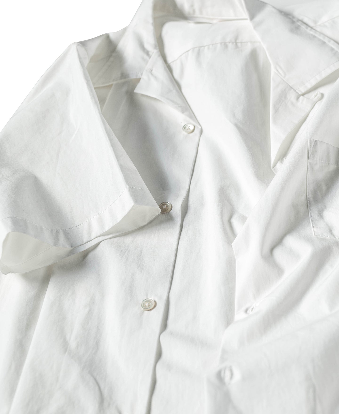 Classic Panama Open Collar Shirt - Ivory White | Olderbest
