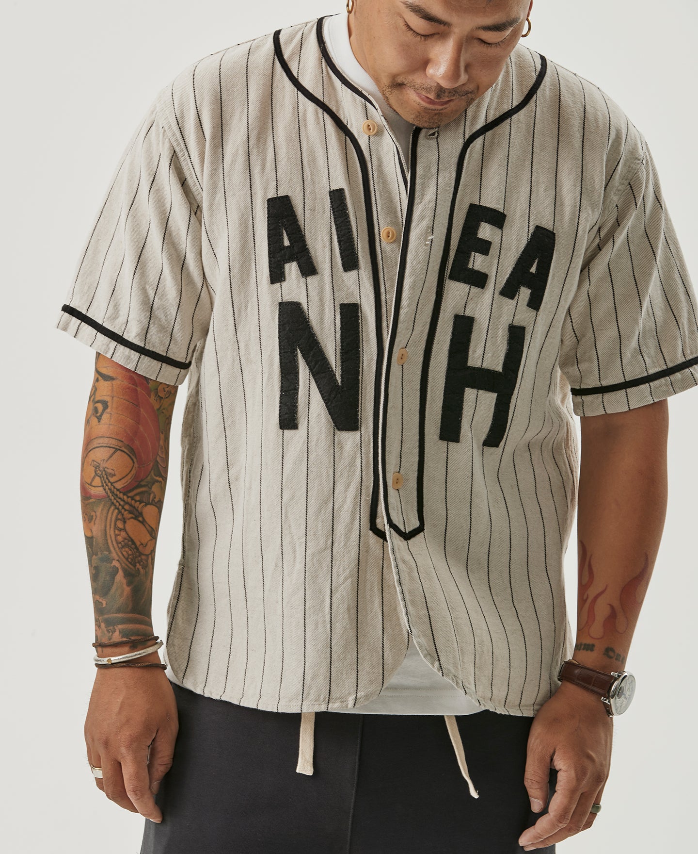 1940s WWII Military Baseball Shirt - Aiea NH | Retro Baseball Jersey | Bronson White / XL