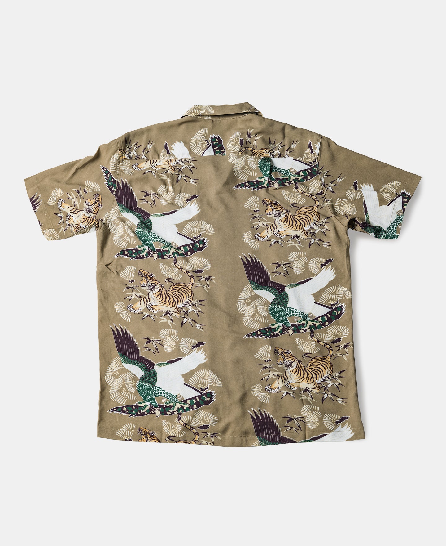 Japanese Ukiyo-e Tiger & Crane Pattern Aloha Hawaiian Shirt