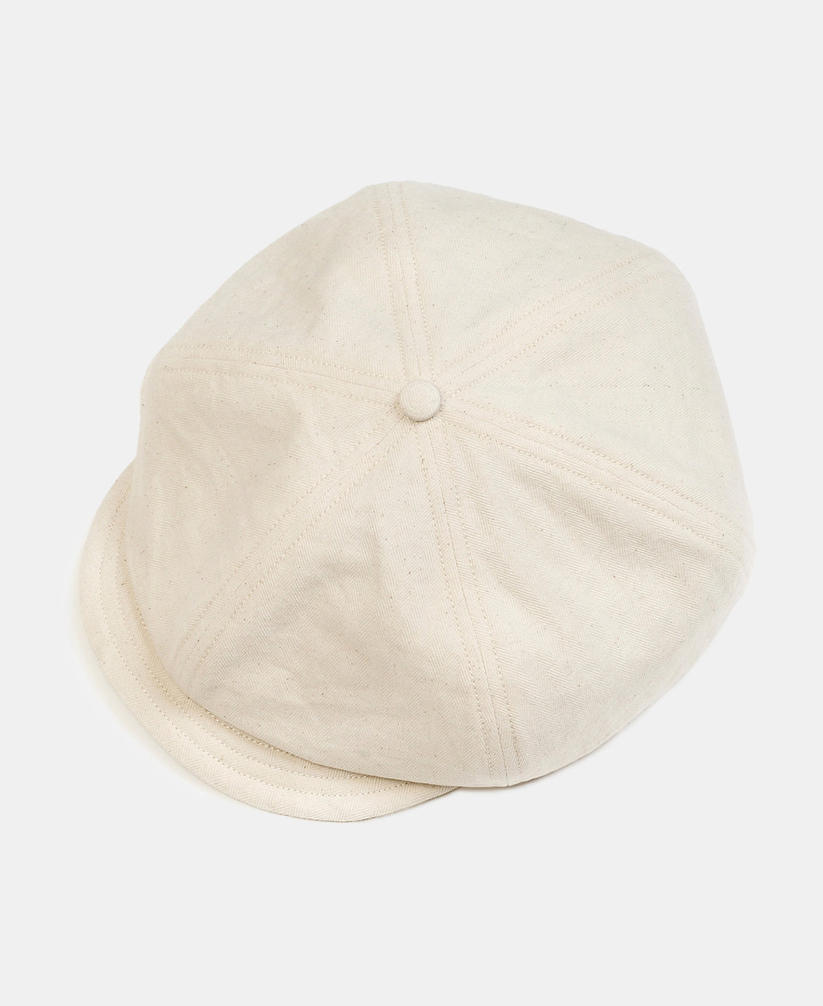 Vintage Beige Herringbone Newsboy Cap | Retro Bakers Boy Hat | Olderbest