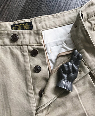 1940s British Army 14 oz Officer Chino Trousers