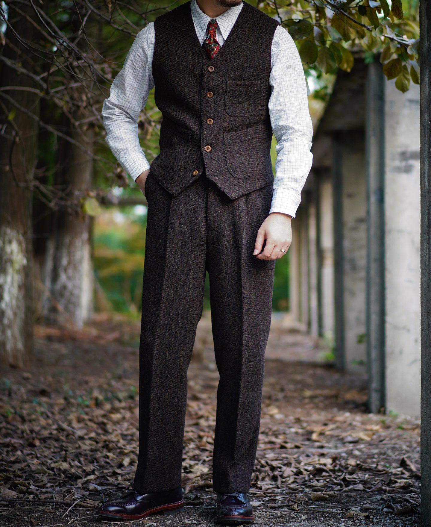 Womens Tweed Trousers 1920s Vintage Blinders Tan Brown Herringbone Tailored  Fit: Buy Online - Happy Gentleman United States